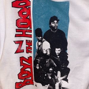 Boyz N the Hood Two Sided Graphic Logo Hoodie - White - Large